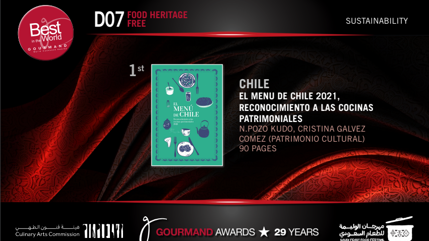 Premio Internacional para el libro El Menú de Chile 2021