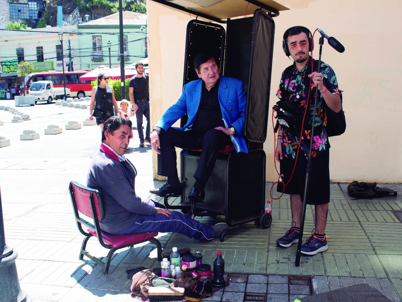 Rodaje documental de Luis Alberto Martínez, THV, Plaza Aníbal Pinto, Valparaíso, 15.01.24 Fotógrafa Susana Villar