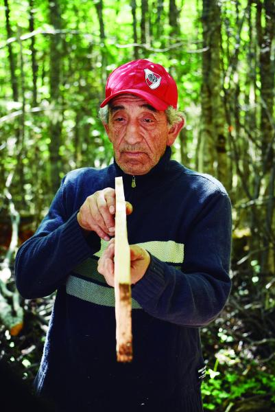 Proceso de Creación de Tejuelas por Crispín Castillo Castillo, THV, Bosque de Lengas Villa Ortega 12.2.24. Fotógrafa Susana Villar