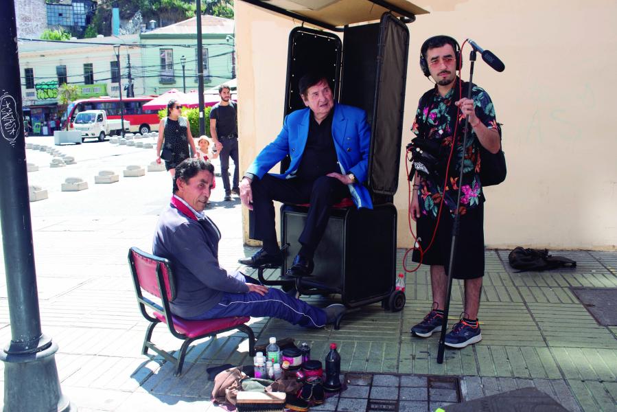 Rodaje documental de Luis Alberto Martínez, THV, Plaza Aníbal Pinto, Valparaíso, 15.01.24 Fotógrafa Susana Villar